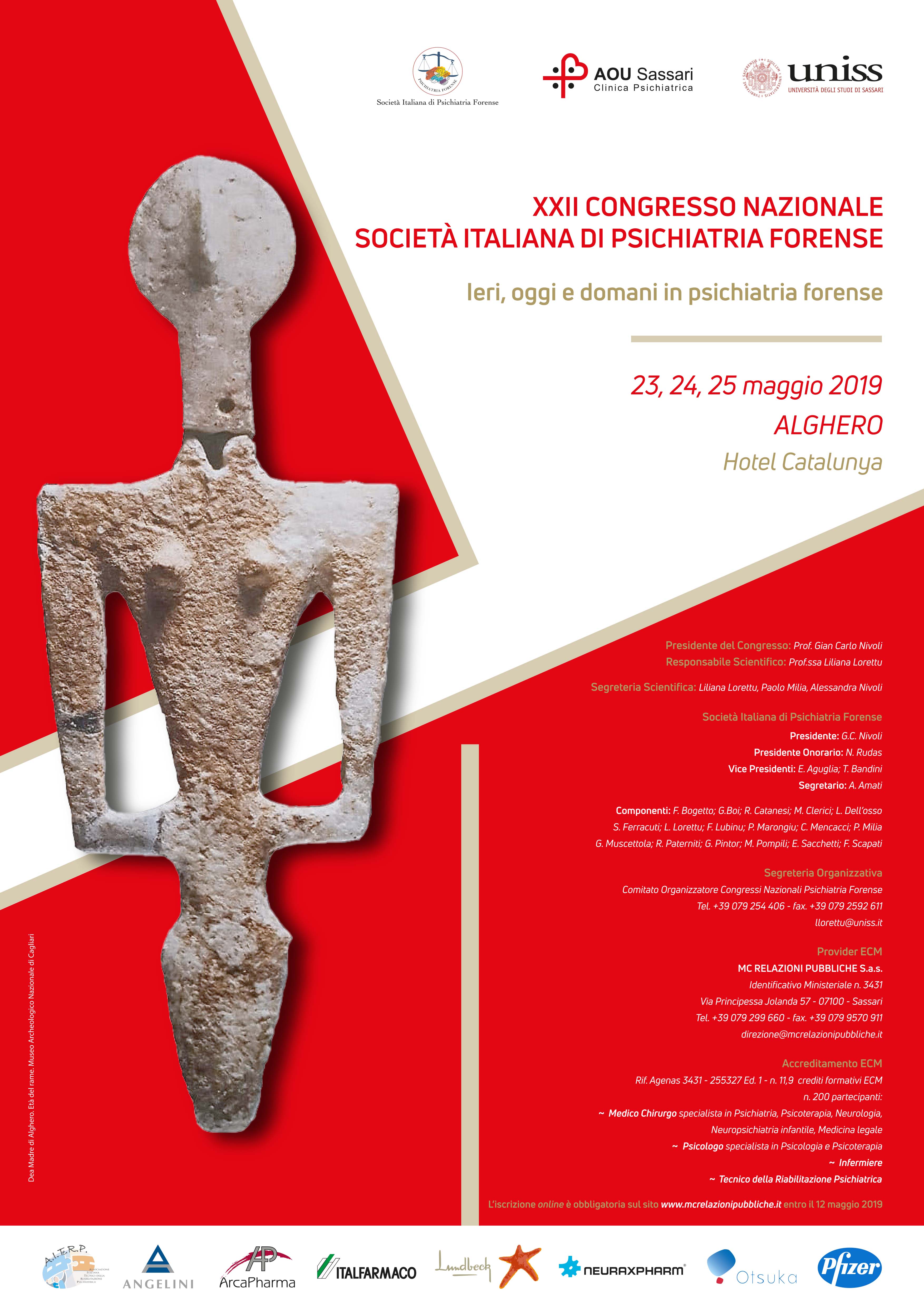 XXII CONGRESSO NAZIONALE DI PSICHIATRIA FORENSE - Ieri, oggi e domani in psichiatria forense