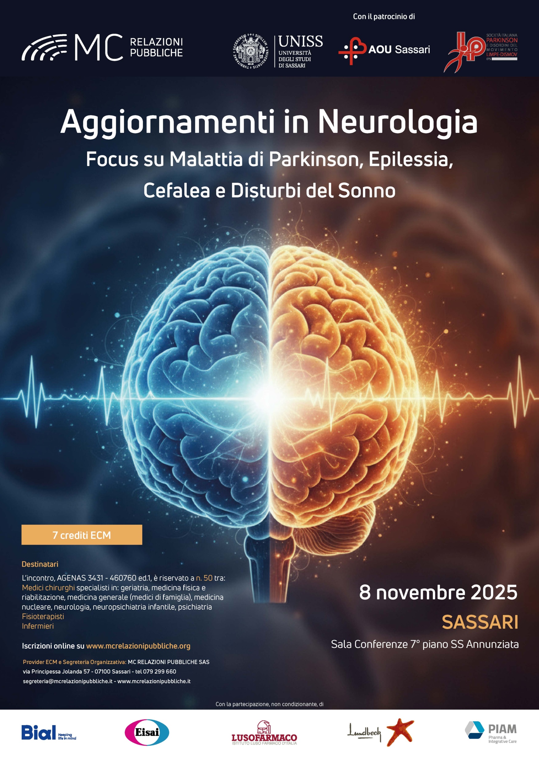 AGGIORNAMENTI IN NEUROLOGIA. Focus su malattia di parkinson, epilessia, cefalea e disturbi del sonno