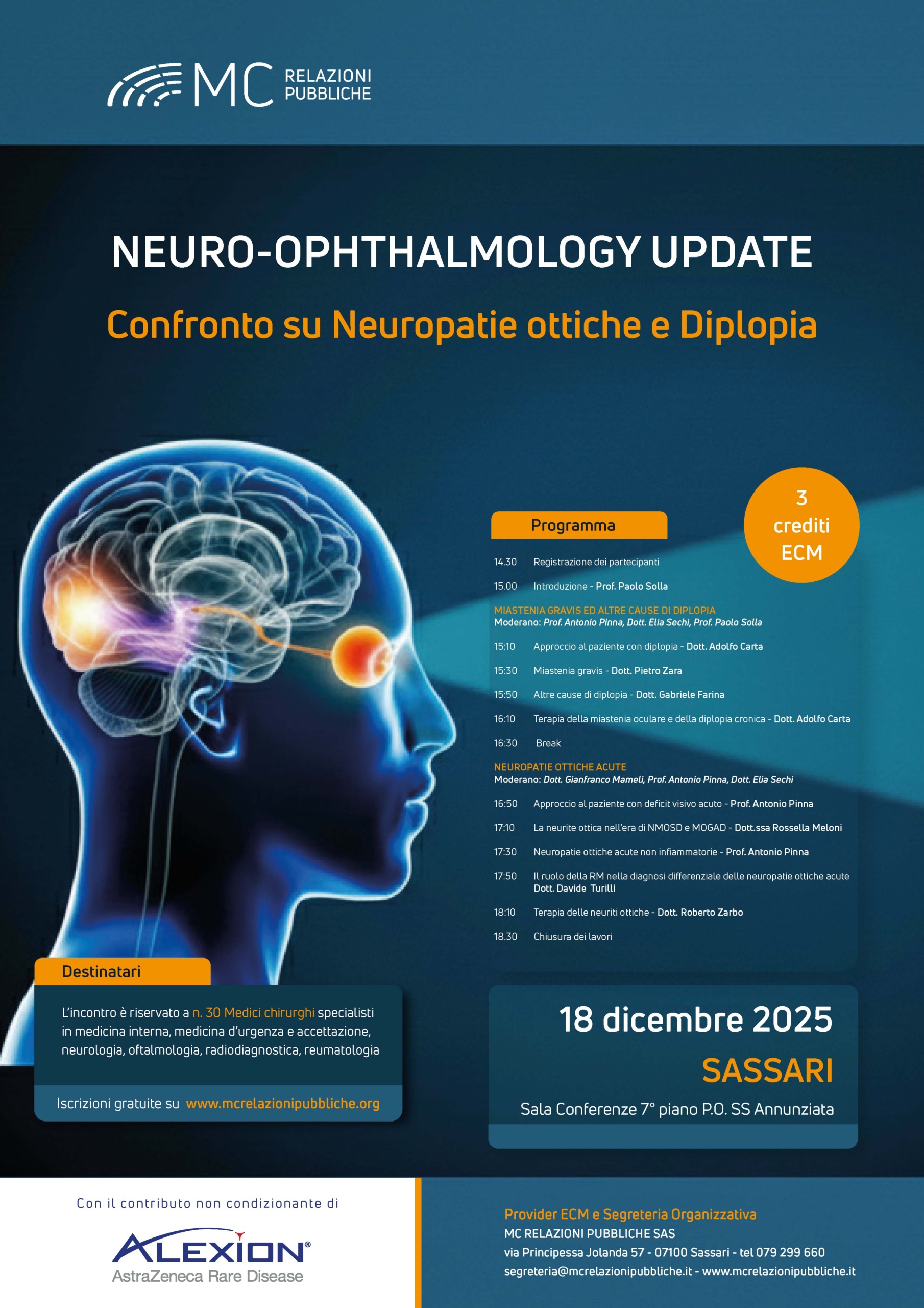 NEURO-OPHTHALMOLOGY UPDATE. Confronto su neuropatie ottiche e diplopia
