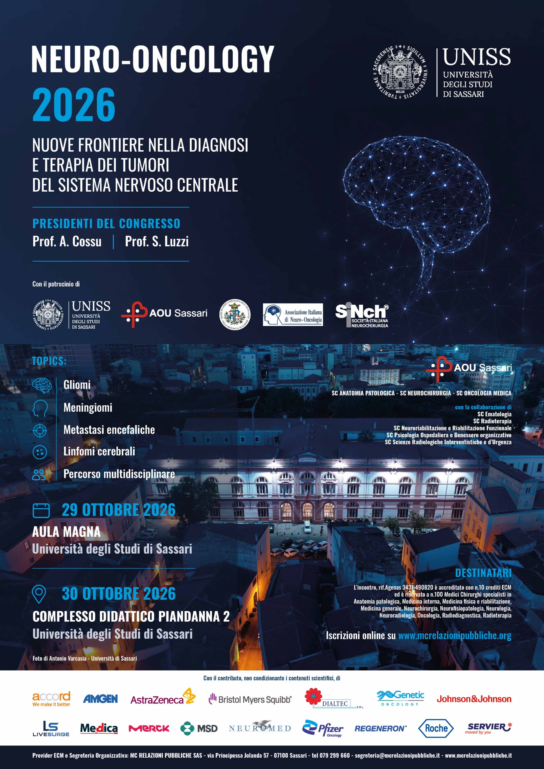 NEURO-ONCOLOGY 2026. Nuove frontiere nella diagnosi e terapia dei tumori del sistema nervoso centrale